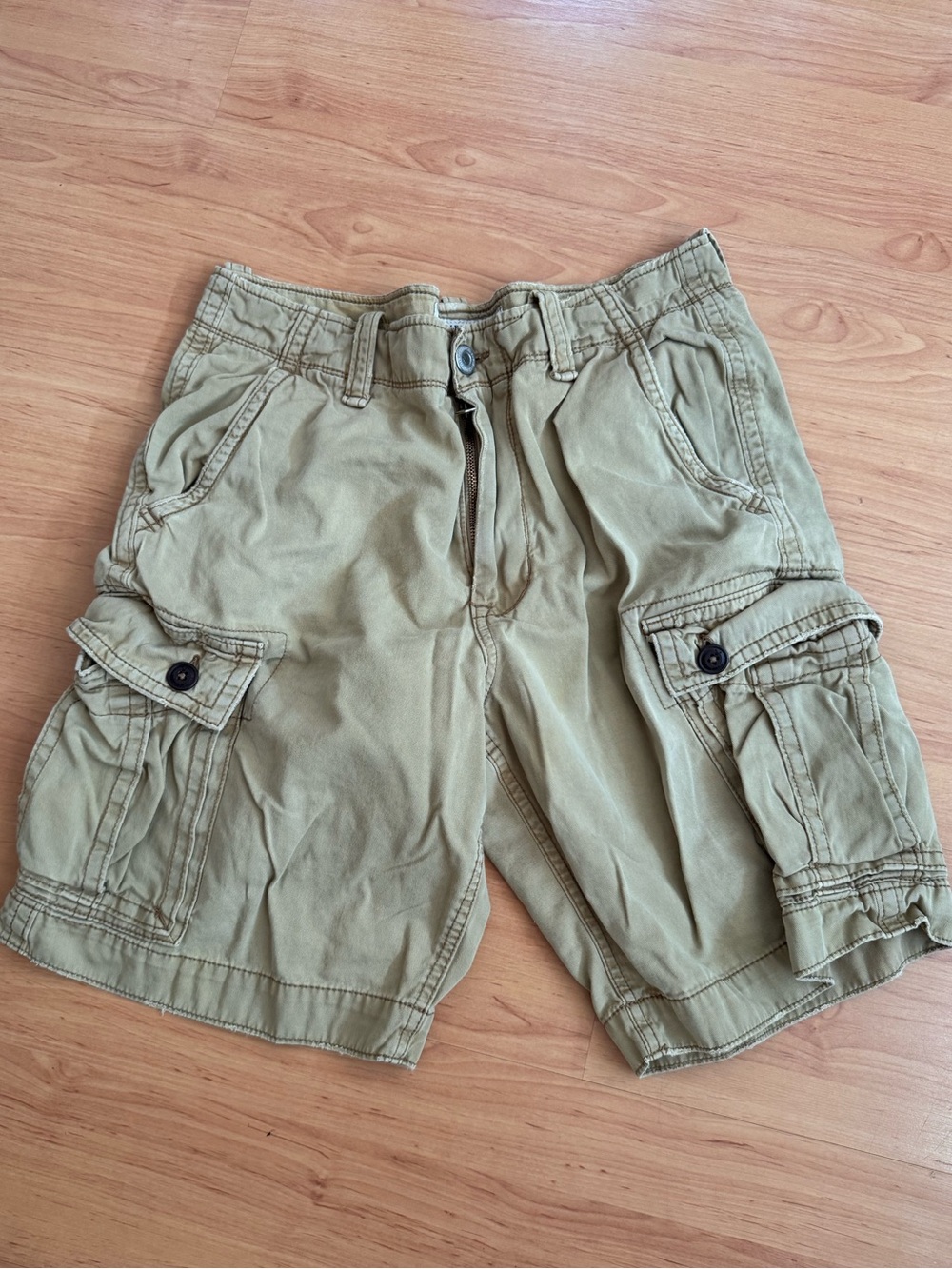 Vintage American Eagle Outfitters Cotton Classic Length Khaki Cargo Shorts 9”